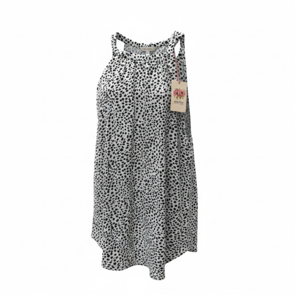 Entro Spotted Halter-Neck Flowy Blouse