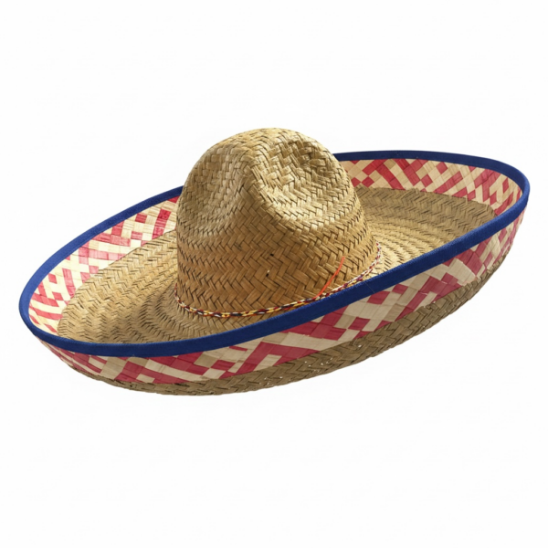 Festive Woven Straw Sombrero Hat