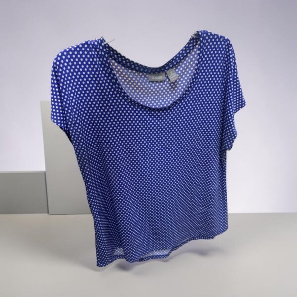Chico's Royal Blue Polka Dot Scoop Neck Top
