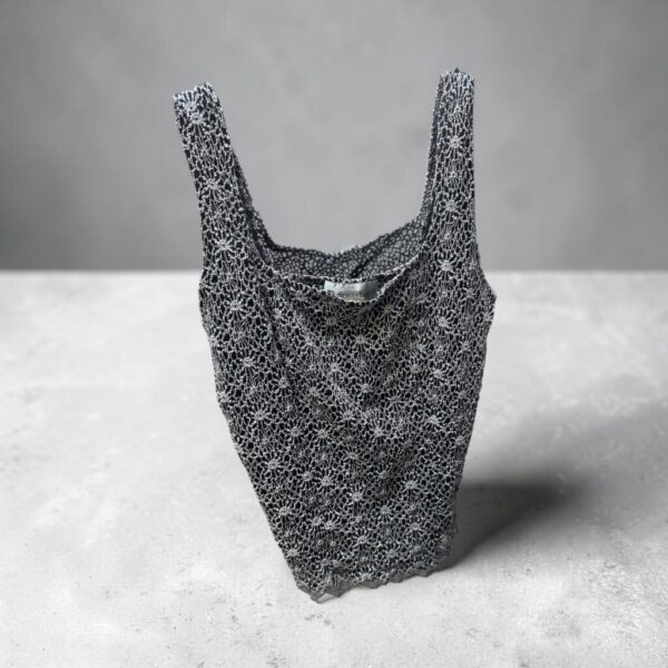 Dressbarn Vintage Crochet Lace Metallic Tank Top