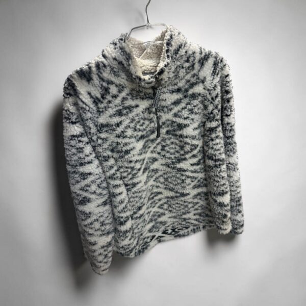 Cozy Patterned Sherpa Quarter-Zip Fleece Pullover