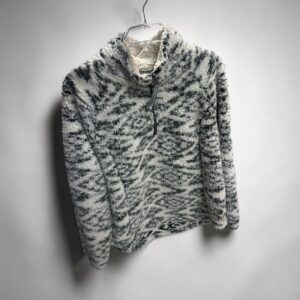 Cozy Patterned Sherpa Quarter-Zip Fleece Pullover