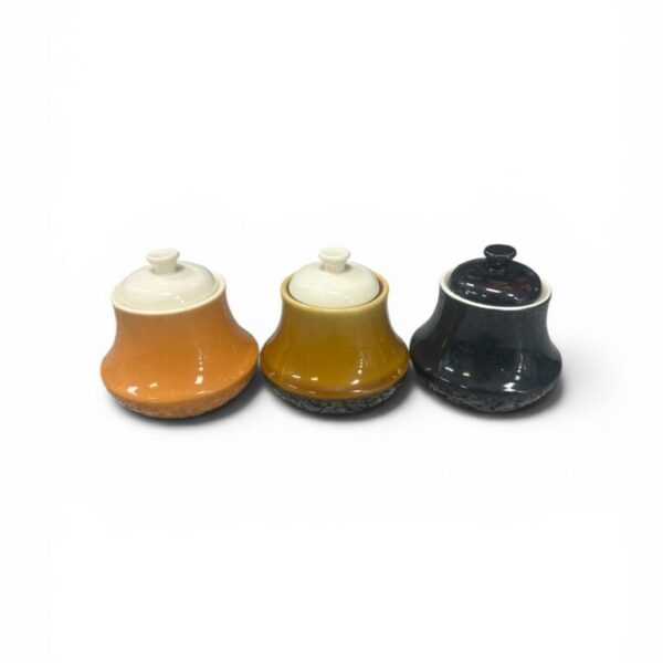Mini Ceramic Covered Jars Set (Set of 3)