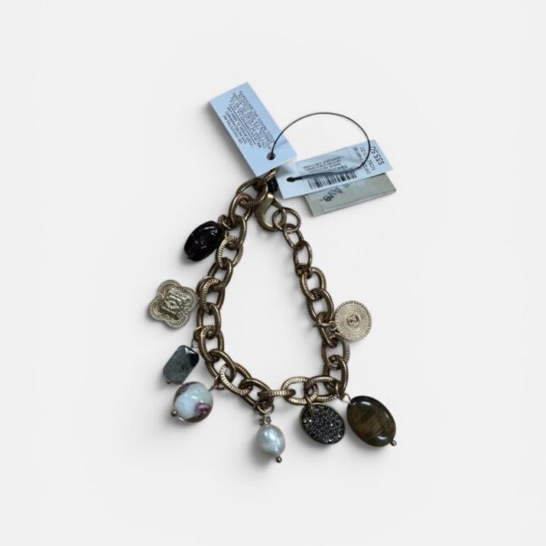 Chico's Vintage-Style Antique Brass Charm Bracelet