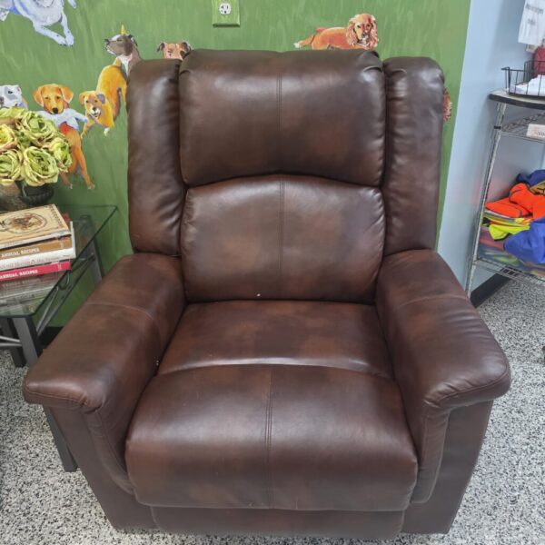 Dark Brown Leather Power Recliner Chair